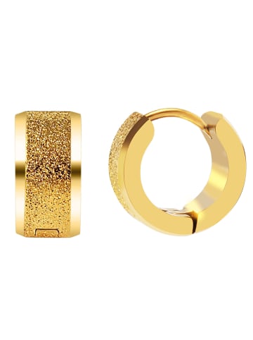 Adeliás Damen Ohrringe – Klappcreole aus Edelstahl in gold