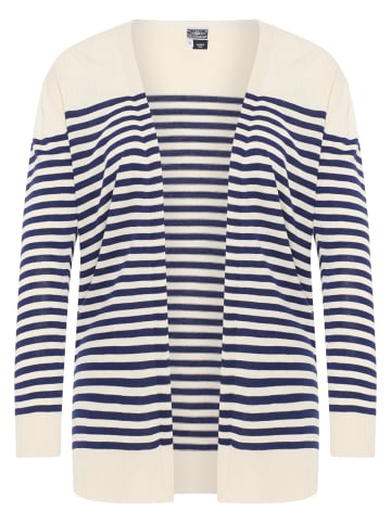 DreiMaster Maritim Damen Cardigan in Wollweiss Marine
