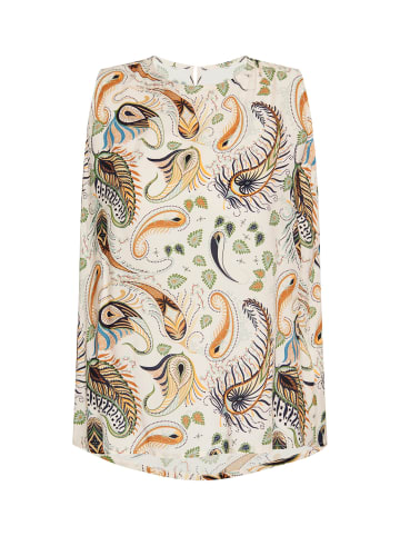 Albee Women Blusentop Ärmellos in Creme Mehrfarbig