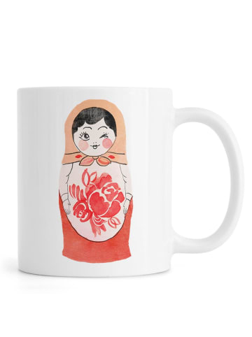 Juniqe Tasse "Matryoshka" in Orange & Rot