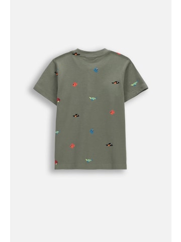 Coccodrillo Baumwoll-T-Shirt mit kurzen Ärmeln in grün