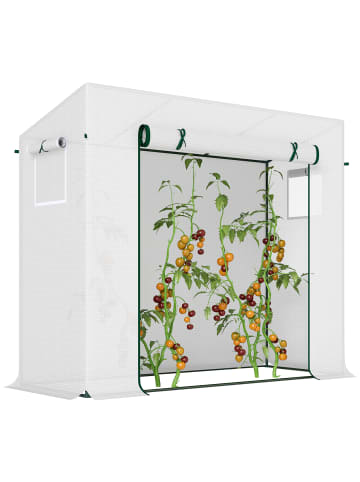 Outsunny Gewächshaus 200L x 76B x 150/168H cm Weiß