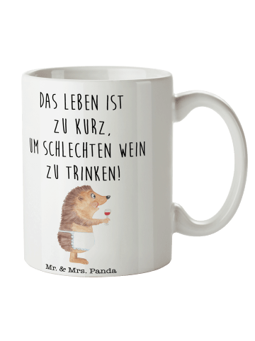 Mr. & Mrs. Panda Becher Igel Wein mit Spruch in Weiß