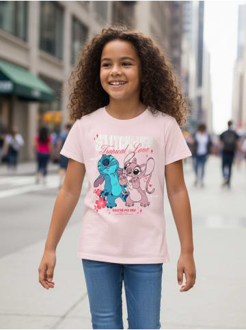 Lilo & Stitch Disney Lilo & Stitch Tropical Love Shirt kurzärmlig in rosa