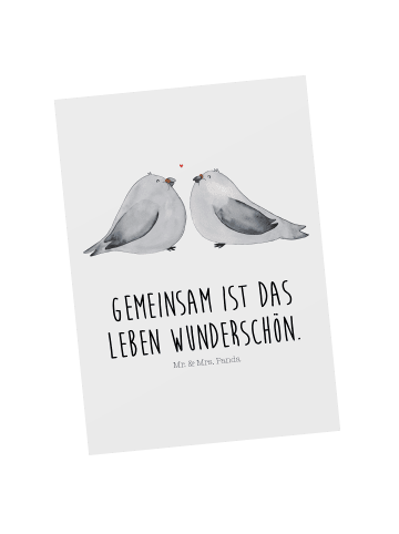 Mr. & Mrs. Panda Wanddeko Tauben Liebe mit Spruch in Weiß