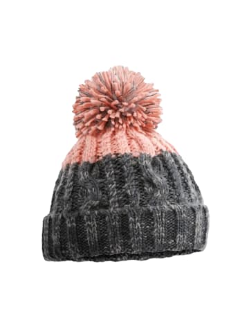 Yuhu Wintermütze mit Fleecefutter, Strick-Mütze mit Bommel für Damen in Rosa