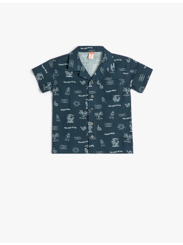 KOTON Shirt in Marineblau Gemustert