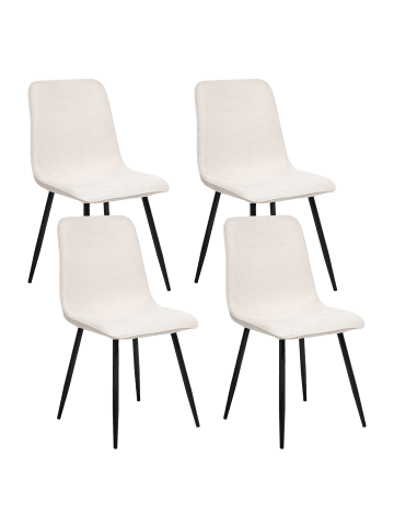 Beliani 4er-Set Esszimmerstuhl TUSCOLA in Beige/Schwarz