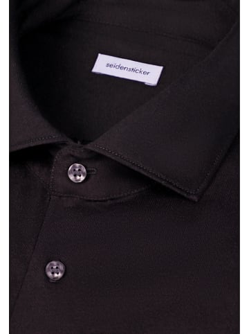 Seidensticker Jerseyhemd Shaped in Schwarz