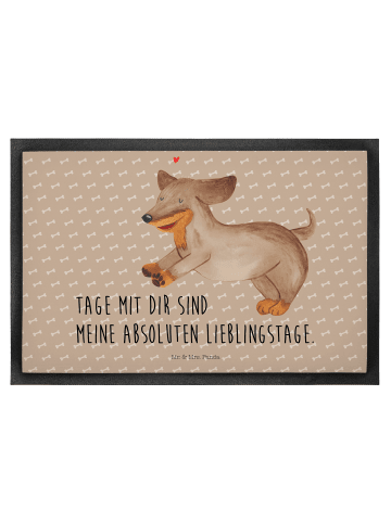 Mr. & Mrs. Panda Schmutzfangmatte Hund Dackel mit Spruch in Hundeglück