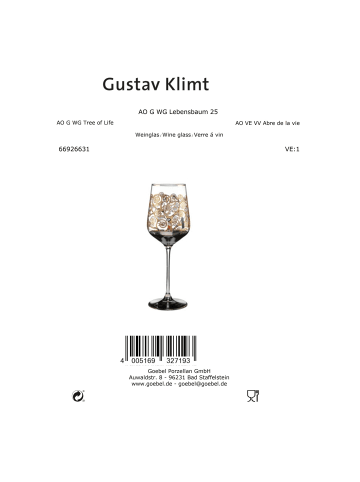 Goebel Weinglas " Gustav Klimt - Der Lebensbaum " in Klimt - Lebensbaum