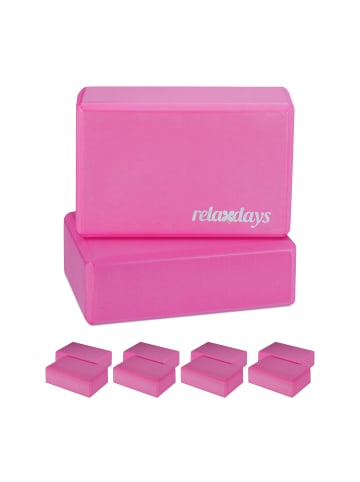relaxdays 10x Yogablock in Pink - (B)23 x (H)8 x (T)15 cm