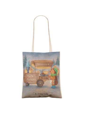 Mr. & Mrs. Panda Shopping Bag Igel Maronen Design ohne Spruch in Weiß