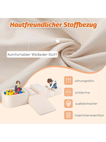 COSTWAY 5 TLG. Schaumstoffbausteine ohne Bälle in Beige