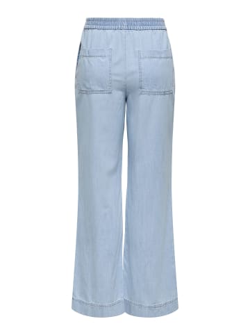 JACQUELINE de YONG Palazzo Schlupf Hose Denim Culotte mit elastischem Bund in Hellblau