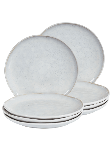 Beliani 8er-Set Teller und Schüsseln SESAME in Grau