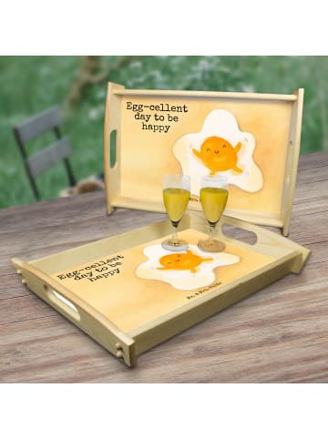 Mr. & Mrs. Panda bett tablett Spiegelei Ei Design mit Spruch in Weiß