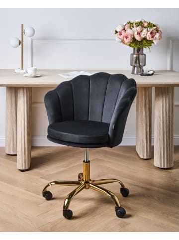 Beliani Bürostuhl MONTICELLO in Schwarz/Gold - (W) 60 x (H) 79 x (L) 60 cm