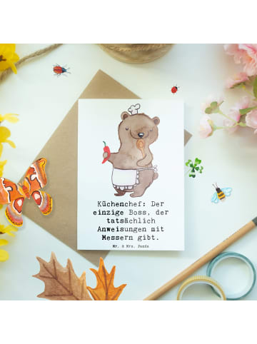 Mr. & Mrs. Panda Beileidskarte Koch Anleitung mit Spruch in Weiß