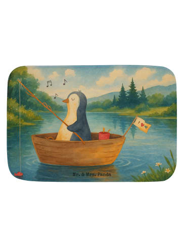 Mr. & Mrs. Panda Badteppich Pinguin Angelboot Design ohne Spruch in Weiß