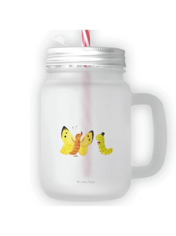 Mr. & Mrs. Panda Trinkglas Mason Jar Raupe Schmetterling ohne Sp... in Transparent