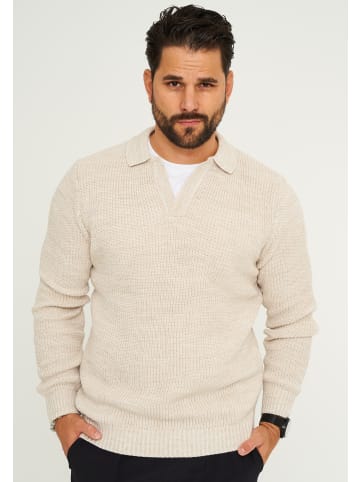 CARISMA Strickpullover - CRALYTUS Grobstrickpullover mit Kragen Strick-Pulli in Beige