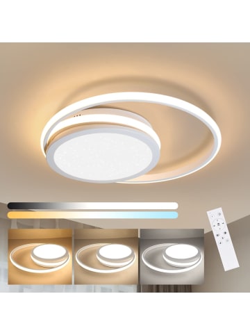 ZMH Deckenleuchte LED 46W rund dimmbar Moderne Flurlampe Sternenhimmel in weiß
