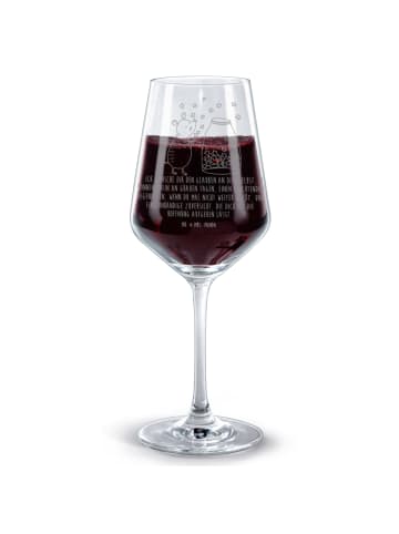 Mr. & Mrs. Panda glas für rotwein Maus Sterne mit Spruch in Transparent