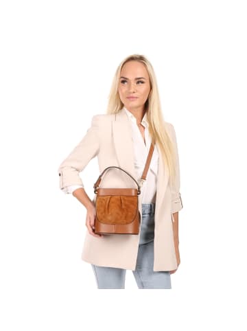 Toscanto Leder Umhängetasche Toscanto Tasche hellbraun ca. 18cm