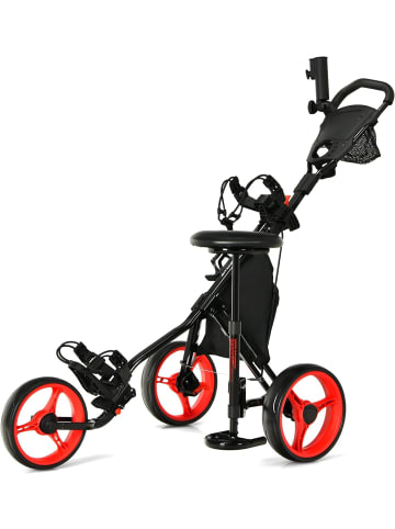 COSTWAY Golftrolley 3 Rad in Schwarz