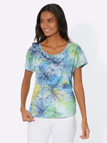 WITT WEIDEN Shirt in mittelblau-limone-bedruckt