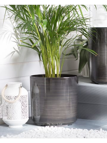 Beliani Outdoor Blumentopf VAGIA in Grau - (W) 35 x (H) 35 x (L) 35 cm