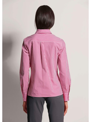 MADELEINE Streifenbluse aus reiner Baumwolle in magenta / wollweiß