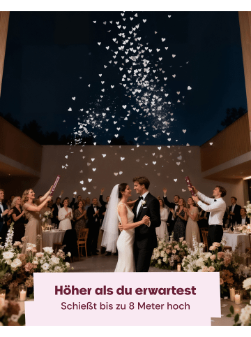 Partyjoker 10x Konfettikanonen Herzen Weiß – Biologisch Abbaubar