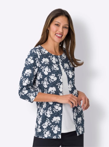 Sieh an! 2-in-1-Shirt in dunkelblau-ecru-bedruckt