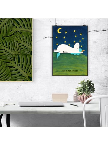 Mr. & Mrs. Panda Bild Einhorn Sternenhimmel Design ohne Spruch in Weiß