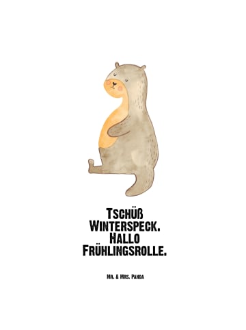 Mr. & Mrs. Panda Trinkflasche Otter Bauch mit Spruch in Weiß