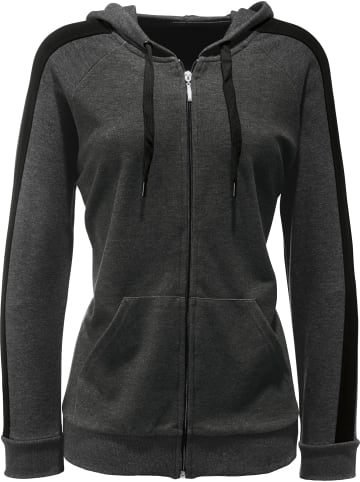 Erwin Müller Interlock-Jersey Freizeitjacke in anthrazit meliert-schwarz