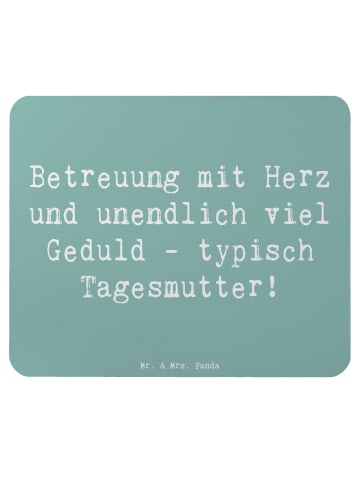 Mr. & Mrs. Panda Mauspad Spruch Tagesmutter Liebe mit Spruch in Meeresbrise