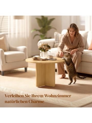 HOMCOM Couchtisch in Naturholz 66L x 66B x 45H cm