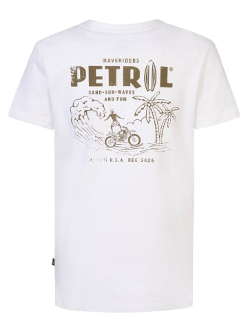 Petrol Industries T-Shirt mit Rückenaufdruck Beachdrive in Weiß