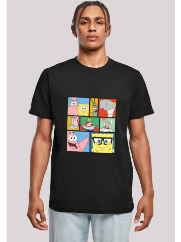 F4NT4STIC T-Shirt Spongebob Schwammkopf Collage in schwarz