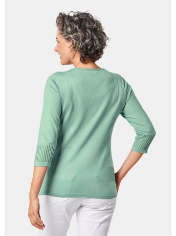 GOLDNER Leichter Ajour-Pullover mit Rollkante in mintgrün