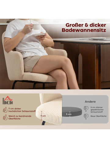 HOMCOM Esszimmerstuhl-57L x 62,5B x 85,5H cm-Beige