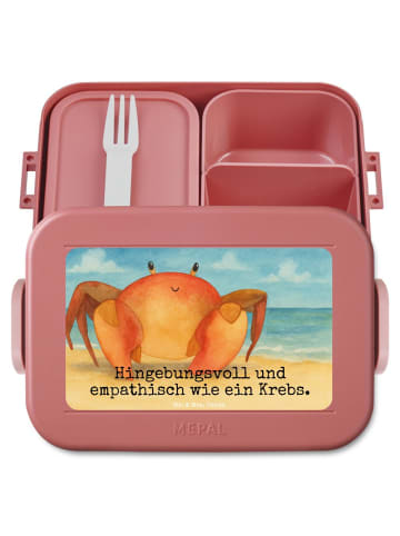 Mr. & Mrs. Panda Lunch Box Sternzeichen Krebs Design mit Spruch in Rot Pastell