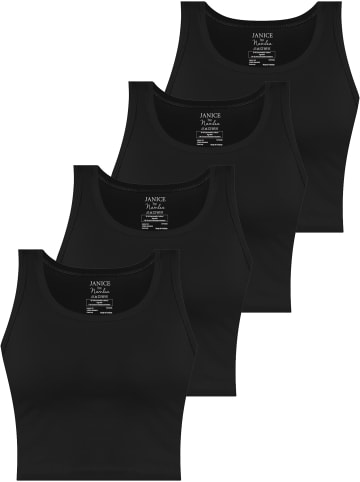 Janice 4 x Damen crop Top Namlea in Schwarz