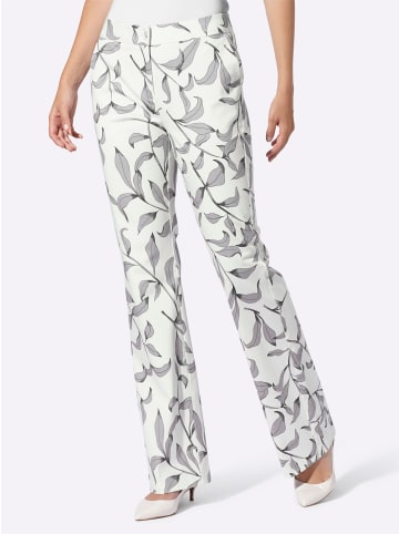 Heine Druckhose in ecru-schwarz-bedruckt