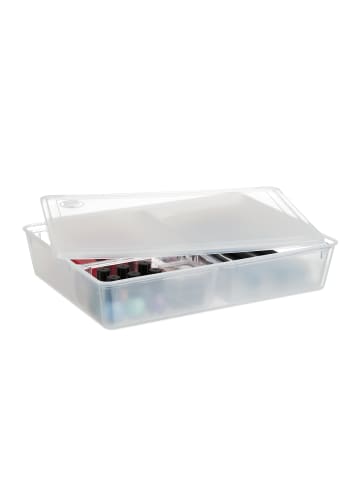 relaxdays Aufbewahrungsbox in Transparent - (B)32 x (H)7 x (T)24,5 cm