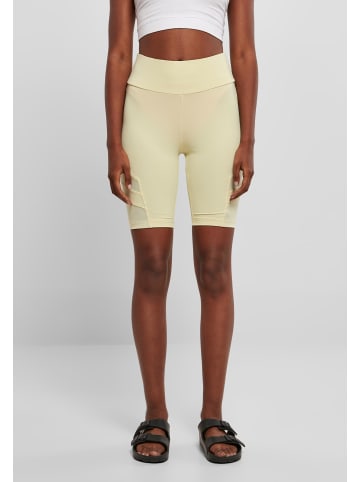 Urban Classics Urban Classics Damen Ladies High Waist Tech Mesh Cycle Shorts in softyellow