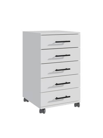 relaxdays Rollcontainer in Weiß - (B)40 x (H)69 x (T)40 cm